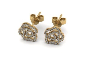orecchini gioielleria orecchino piccolo perno bellezza oro argento stampabile donne ragazza moda splendente gemma regalo lusso 3d print model - Mito3D