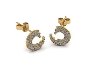 orecchini gioielleria orecchino piccolo perno bellezza moda donne ragazze stampabile oro argento gioiello 3d print model - Mito3D