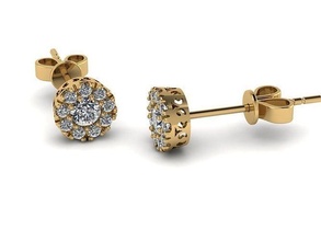 boucles d'oreilles bijoux boucle d'oreille petit Goujon éclat femmes beauté imprimable mode or argent Trandy gemmes goujat bijou diamant 3d print model - Mito3D