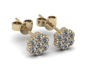 orecchini gioielleria orecchino piccolo perno donne ragazze moda bellezza splendere stampabile oro argento gemme lusso platino gioiello 3d print model - Mito3D