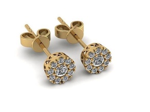 Ohrringe Schmuck Ohrring scheinen Frauen Mädchen Gold Silber druckbar Mode Schönheit modisch Juwel cad Diamant 3d print model - Mito3D