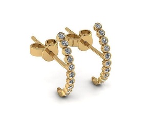orecchini oro gioielleria gioiello orecchino perno argento donne ragazza ragazze splendere diamante design gemma stampabile 3d print model - Mito3D