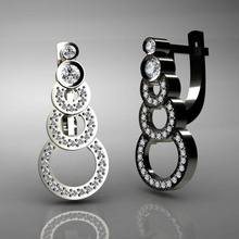 earrings jewelry gem gold shining brilliant 3d print model - Mito3D