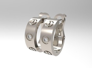 boucles d'oreilles 18 or bijoux luxe platine gemme brillant diamant bague mode beauté boucle d'oreille bracelet saphir argent rubis 3d print model - Mito3D