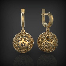 earrings - ball jewellery earring jewelry jewel printable challenge silver babochka santayork chain bracelet fashion luxury wedding ornament sphere balls pendant 3d print model - Mito3D