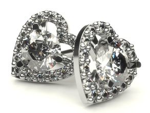 orecchini 0013 gioielli orecchino stampabile gemma moda brillante cuore perni smol oro e bellezza abbigliamento gli 3d print model - Mito3D