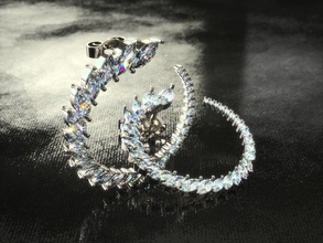 earrings 0021 jewelry earring jewellery printable fashion beauteful diamond marquise apparel brilliant diamant beauty 3d print model - Mito3D
