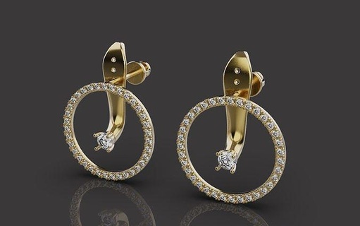 earrings 0064 jewelry gold silver diamond jewellery printable jewel platinum brilliant gem fashion design lux rosgold women world earringslove wedding luxury 3d print model - Mito3D