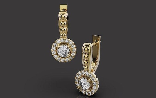 earrings 0067 jewelry gold silver diamond printable jewel jewellery gem platinum brilliant world lux women fashion rosgold design love goldove 3d print model - Mito3D