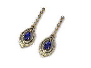 orecchini 13 eartring oro diamante pera moda gioielleria 3d print model - Mito3D