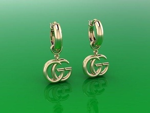 earrings 14 gold jewellery jewelry fashion luxury love engagement ring rings wedding shine band jewel earring gg gabbana gucci 3d print model - Mito3D