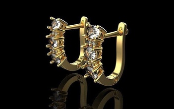 orecchini 1834 orecchino squillare oro argento bianca diamante nozze Fidanzamento gioielleria stampabile gemma brillante moda bellezza 3d print model - Mito3D