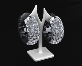 orecchini 2 gioielleria lusso elegante squillare gemma oro argento nozze diamante orecchino braccialetto collane pendente rinoceronte bellezza moda design gioiello anelli 3d print model - Mito3D