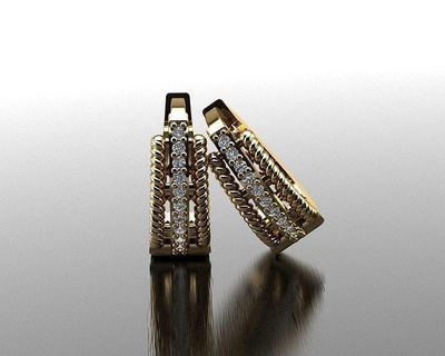 orecchini 2 gioiello argento stampabile diamante squillare brillante moda platino collana bellezza Fidanzamento orecchino oro sterlina gioielleria 3d print model - Mito3D