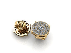 earrings 23 gold diamond jewelry fashion 3d print model - Mito3D