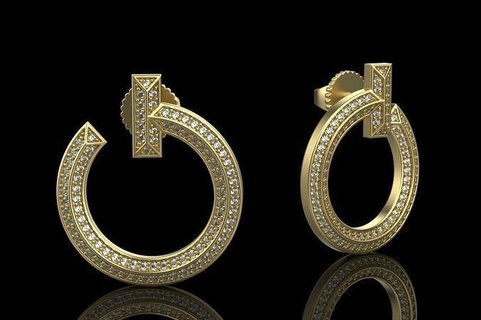 earrings 29413 jewelry earring keyshot tiffani rhino matrix bulgari chopard print printing rend rendering cad 3d print model - Mito3D