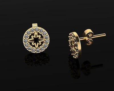 Ohrringe 35 Ohrring Schmuck Gold Silber Juwel brillant druckbar 3d print model - Mito3D