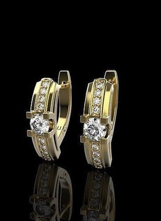 orecchini 3d Stampa modello orecchino gioielleria oro diamante gioiello gemma nozze platino lusso stampabile chopard chanel tiffany graff 3d print model - Mito3D