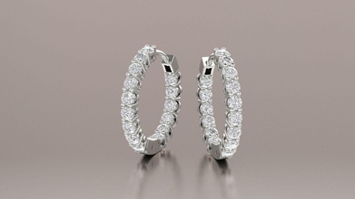orecchini 3d Stampa modello gioielleria oro argento splendente orecchino gemma gioiello brillante diamant sterlina moda bellezza 3d print model - Mito3D