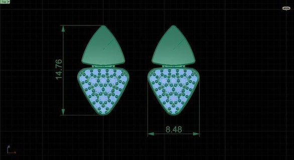 boucles d'oreilles 3dmodel imprimable goujat bijoux L'Europe Israël diamant Canada Etats Unis rond boucle d'oreille 14k paver bijou uni États Italie argent 3d print model - Mito3D