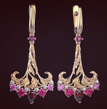 earrings 4 jewelry brend magerit topaz luxury fashion diamonds gea 3d print model - Mito3D