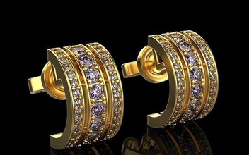 Ohrringe 4545 Ohrring Ring Gold Silber Diamant Weiß druckbar Juwel brillant Schmuck Luxus Sterling Mode Schönheit Saphir 3d print model - Mito3D