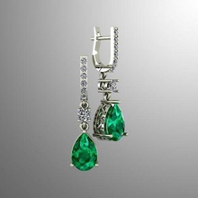 earrings 57 jewelry precious christmas luxury bright gold silver gem jewel earring emerald 3d printable jewellery diamond brilliant shining 3d print model - Mito3D