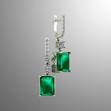 earrings 58 jewelry shining gift luxury christmas birthday celebration printable silver earring emerald diamond brilliant jewel accessory jewellery 3d 3d print model - Mito3D
