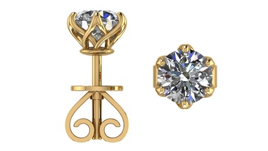 boucles d'oreilles 63 diamant bijoux imprimable or bague argent mariage platine engagement bracelet Collier pendentif boucle d'oreille 3d print model - Mito3D
