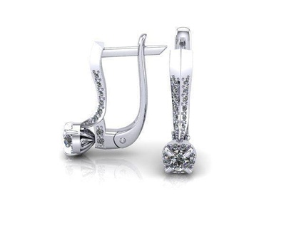 earrings 66 gold diamond gem briliant jewelry 3d print model - Mito3D