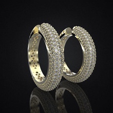 orecchini di fascino medio gioielli earringhoop orecchino gli gioiello diamante jewllery gemma preziosi gemme vihad3d 3d print model - Mito3D