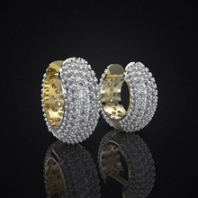 earrings allure small double jewelry jewels jewel jwelery jewellery earring diamond precious gems gemstone jewel3d jewelprint vihad3d hoop jewllery gold diamonds 3d print model - Mito3D