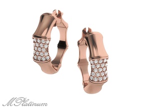 earrings bamboo 0031 jewelry buy 3d model gold earring diamond 3d print model - Mito3D