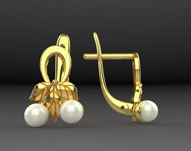 orecchini di bacche ciliegia gli berry cherry gioielli oro argento perle regalo accessori moda disco platino gemma chrome lusso ambra cordone foglie 3d print model - Mito3D
