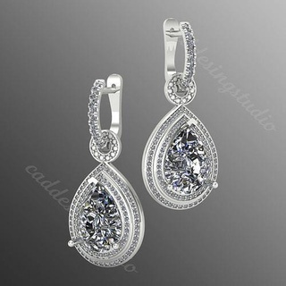 orecchini bi24 gioielleria lusso platino oro stampabile gioiello brillante moda bellezza orecchino nudo gemma splendente rubino diamant zaffiro engagement vintag 3d print model - Mito3D