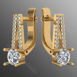 orecchini bi32 lusso gioielleria platino oro stampabile gioiello brillante moda bellezza orecchino nudo gemma splendente rubino diamant zaffiro engagement anelli 3d print model - Mito3D