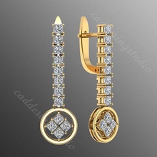 orecchini bi 19 gioielleria lusso platino oro stampabile gioiello brillante moda bellezza orecchino nudo gemma splendente rubino diamant zaffiro engagement 3d print model - Mito3D
