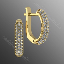 orecchini bi 5 gioielleria gemma lusso stampabile gioiello gioielli oro verde gemme argento regalo originale orecchino moda 3d engagement brillante design 3d print model - Mito3D