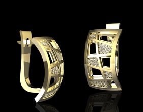 Ohrringe-Rohlinge Schmuck 3d bedruckbar ist Ohrringe Ohrring gold Silber Platin gem Edelsteine diamond stl Mode Frauen 3d print model - Mito3D