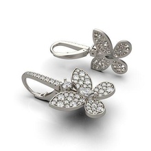 boucles d'oreilles papillon forme mode vêtements diamant gemmes bijoux 3d print model - Mito3D