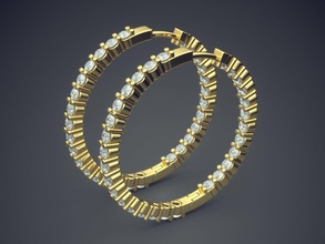 orecchini cad-3009 gioielli brillante cad il design dettaglio diamante di fidanzamento gemma oro gioiello disco platino stampabile anello anelli argento matrimonio gli 3d print model - Mito3D