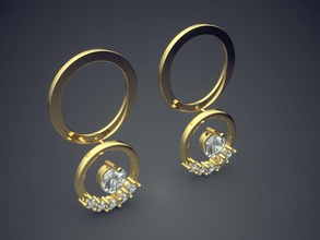 orecchini cad-3129 gioielli brillante cad il design dettaglio diamante di fidanzamento gemma oro gioiello disco platino stampabile anello anelli argento matrimonio gli 3d print model - Mito3D