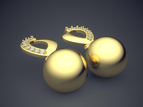 orecchini cad-3955 brillante cad il design dettaglio diamante di fidanzamento gemma oro gioiello gioielli disco platino stampabile anello anelli argento matrimonio gli 3d print model - Mito3D