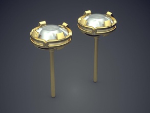 orecchini cad-4698 brillante cad il design dettaglio diamante di fidanzamento gemma oro gioiello gioielli disco platino stampabile anello anelli argento matrimonio gli 3d print model - Mito3D