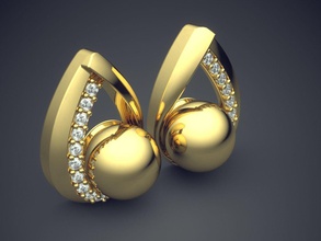 orecchini cad-5233 brillante cad il design dettaglio diamante di fidanzamento gemma oro gioiello gioielli disco platino stampabile anello anelli argento matrimonio gli 3d print model - Mito3D