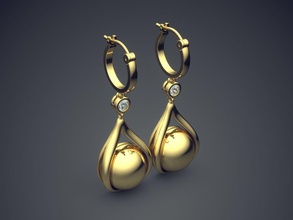 orecchini cad-5396 brillante cad il design dettaglio diamante di fidanzamento gemma oro gioiello gioielli disco platino stampabile anello anelli argento matrimonio gli 3d print model - Mito3D