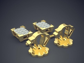 cad küpe-6146 takı parlak tasarım detay elmas nişan gem altın mücevher platin yazdırılabilir yüzük Gümüş düğün küpe 3d print model - Mito3D
