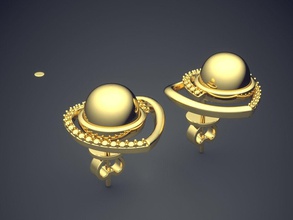 orecchini cad-6698 gioielli brillante cad il design dettaglio diamante di fidanzamento gemma oro gioiello disco platino stampabile anello anelli argento matrimonio gli 3d print model - Mito3D