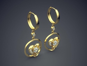 orecchini cad-6721 gioielli brillante cad il design dettaglio diamante di fidanzamento gemma oro gioiello disco platino stampabile anello anelli argento matrimonio gli 3d print model - Mito3D
