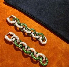 boucles d'oreilles chaînes bijoux des le bracelet la livre sterling d'argent gem saphir brillant boucle d'oreille diamant ruby or de fabrication chaîne les 3d print model - Mito3D